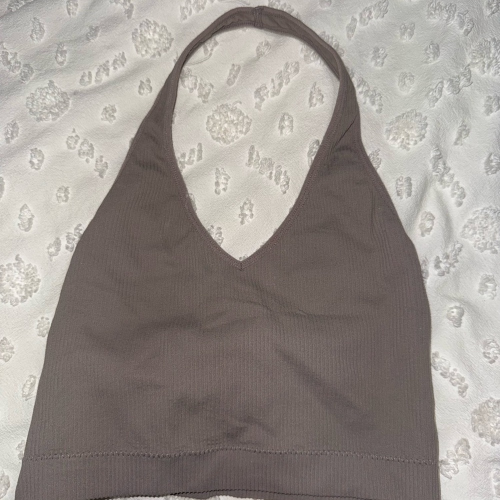 Garage Beige Halter Top